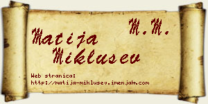 Matija Miklušev vizit kartica